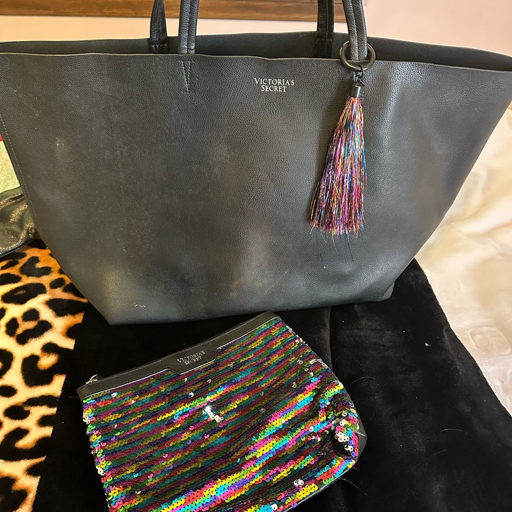 Victoria Secret x-large tote and cosmetic bag